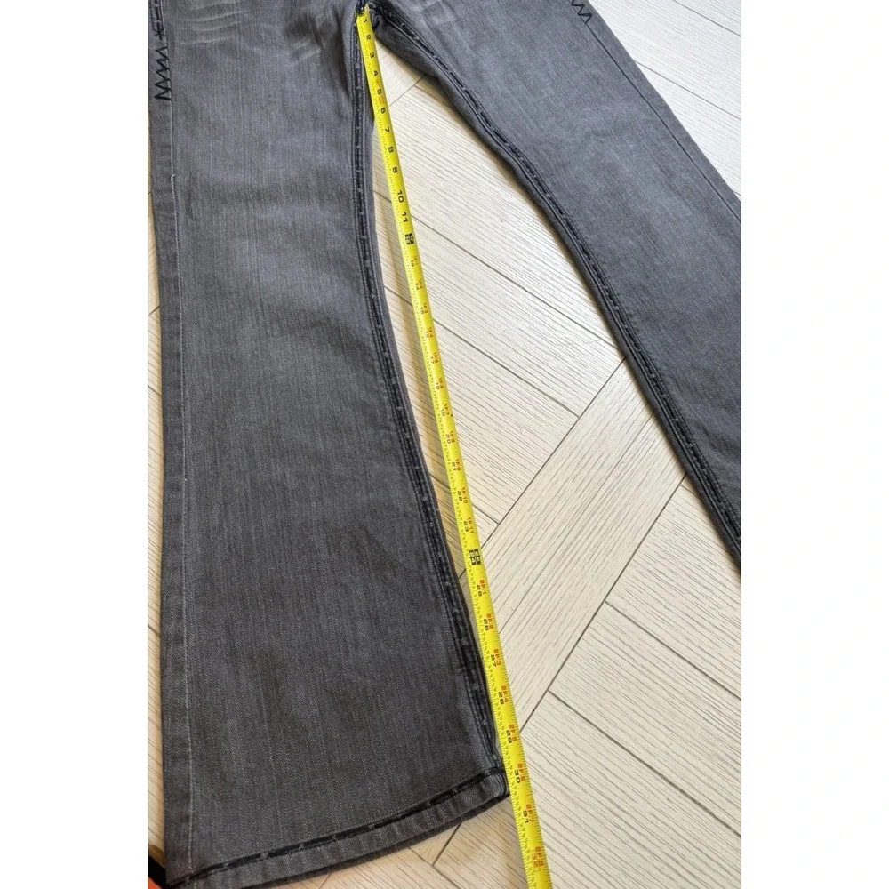 Jeans De Fleur Womens 7 Black Denim Embellished Mid Rise Bootcut‎ Jeans Retro